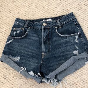High waisted jean shorts